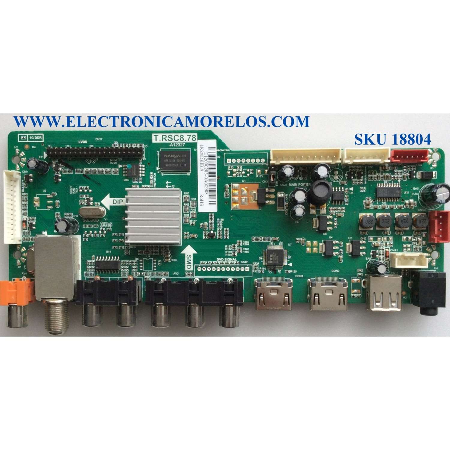 MAIN / RCA 52RE010C878LNA0-A1 / T.RSC8.78 / RE010C878LNA0 / T.RSC8.78.A12327 / E12090283 / PANEL`S LK520D3HB18-QYE / LK520D3HB19 / DISPLAY ST3151A05-1 VER.1.1 / MODELO LED52B45RQ